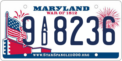 MD license plate 9AD8236