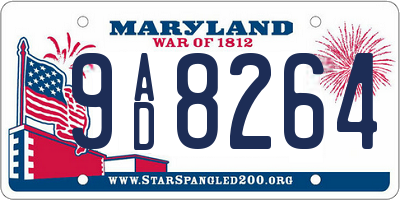MD license plate 9AD8264