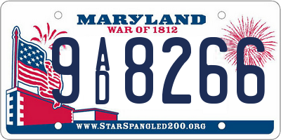 MD license plate 9AD8266