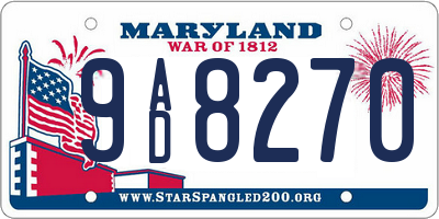 MD license plate 9AD8270