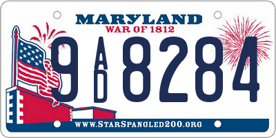 MD license plate 9AD8284