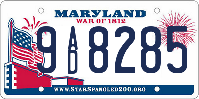 MD license plate 9AD8285