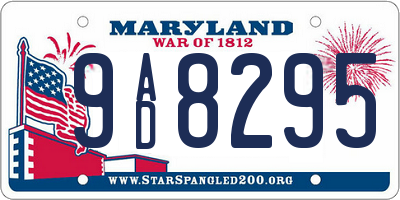 MD license plate 9AD8295