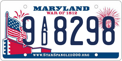 MD license plate 9AD8298