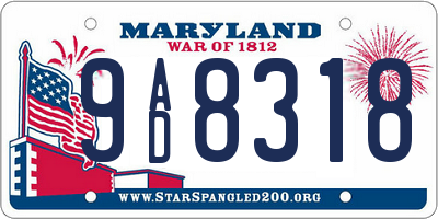MD license plate 9AD8318