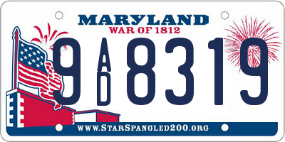 MD license plate 9AD8319
