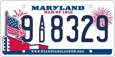 MD license plate 9AD8329