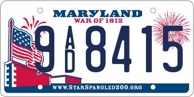 MD license plate 9AD8415