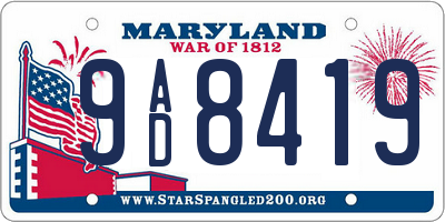 MD license plate 9AD8419