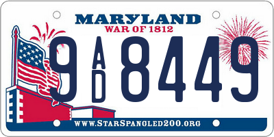MD license plate 9AD8449