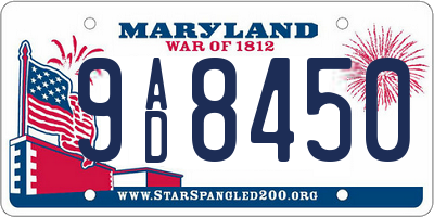 MD license plate 9AD8450