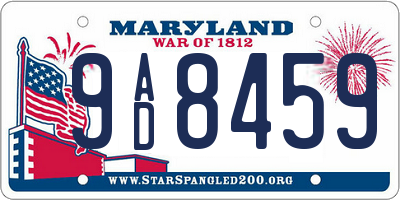 MD license plate 9AD8459