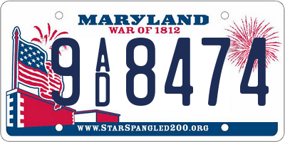 MD license plate 9AD8474
