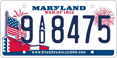 MD license plate 9AD8475