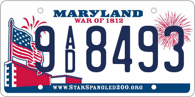 MD license plate 9AD8493