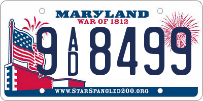 MD license plate 9AD8499