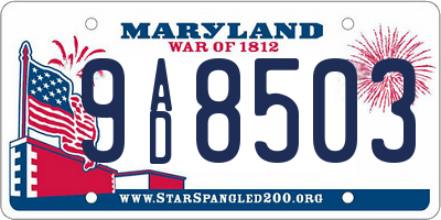 MD license plate 9AD8503