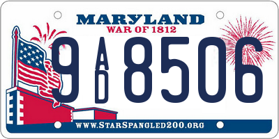 MD license plate 9AD8506
