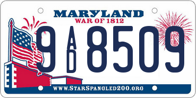 MD license plate 9AD8509