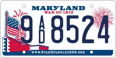 MD license plate 9AD8524