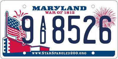 MD license plate 9AD8526