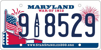 MD license plate 9AD8529