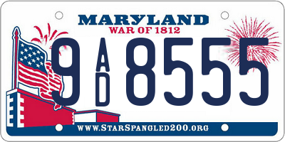 MD license plate 9AD8555