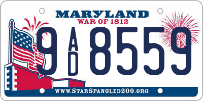 MD license plate 9AD8559