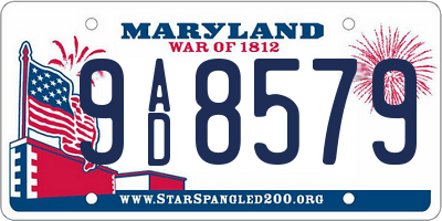 MD license plate 9AD8579