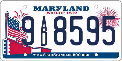 MD license plate 9AD8595