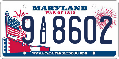 MD license plate 9AD8602