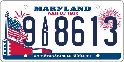 MD license plate 9AD8613