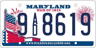 MD license plate 9AD8619