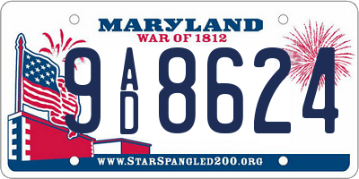 MD license plate 9AD8624