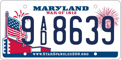 MD license plate 9AD8639