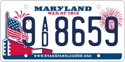 MD license plate 9AD8659