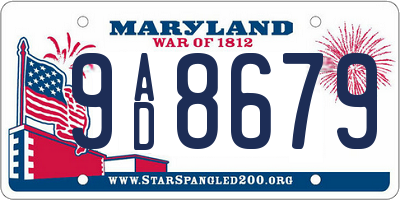 MD license plate 9AD8679