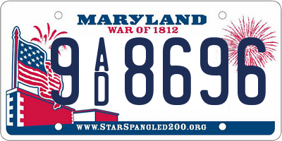 MD license plate 9AD8696