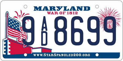 MD license plate 9AD8699