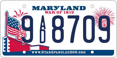 MD license plate 9AD8709