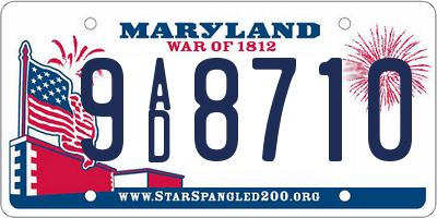 MD license plate 9AD8710