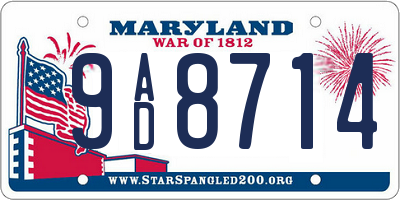 MD license plate 9AD8714