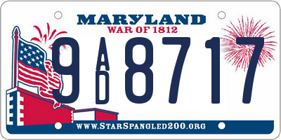 MD license plate 9AD8717