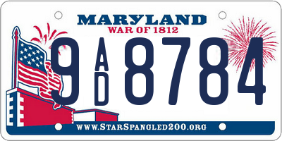 MD license plate 9AD8784