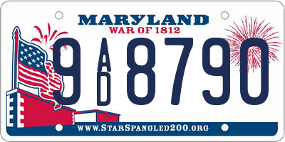MD license plate 9AD8790