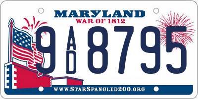MD license plate 9AD8795
