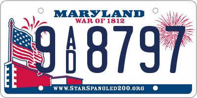 MD license plate 9AD8797