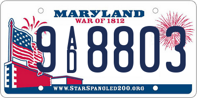 MD license plate 9AD8803