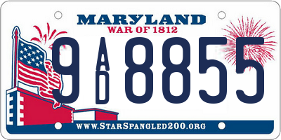 MD license plate 9AD8855