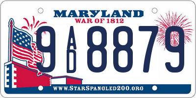 MD license plate 9AD8879
